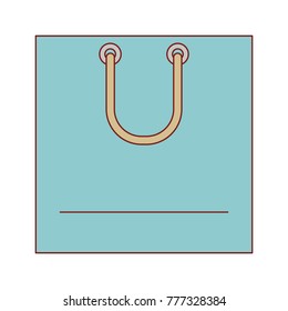 square shopping bag icon with handle in colorful silhouette