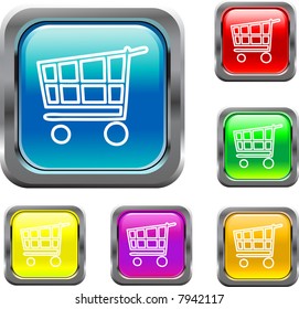 Square Shopping Cart Buttons Stock Vector (Royalty Free) 7942117 ...