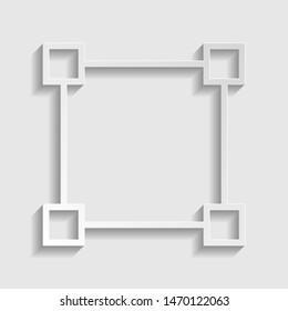 Square sign with anchors. Paper style icon. Illustration.