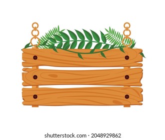 square sign illustration with plants