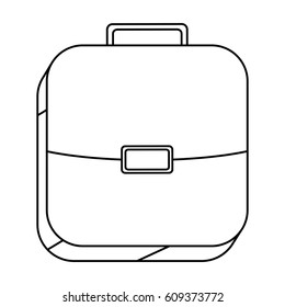 square silhouette button with briefcase vector illustration