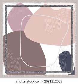 square silk design with abstract style, for hijab, printing cloth, home decor or others