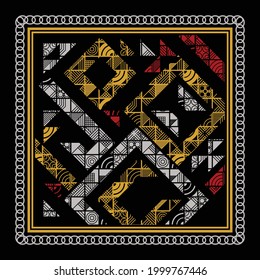 bufanda cuadrada de seda con diseño abstracto.
también se pueden utilizar para motivos de tela o papel pintado, pañuelos, hijabs, decoración doméstica u otros
otros vectores de inspiración de diseño fáciles de editar