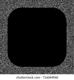 Square silver powder frame or border of random scatter silvery stars isolated on black.
