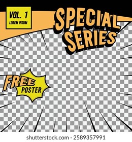 Square simple comic cover front page layout template promotion