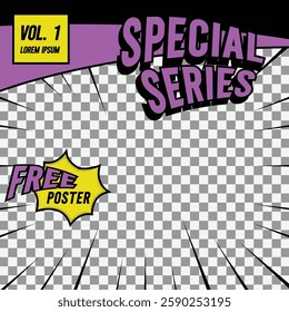 Square simple comic cover front page layout template graphic