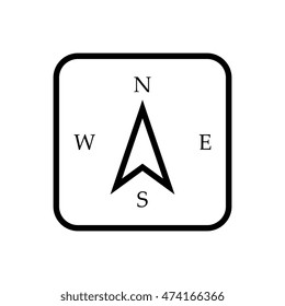 Square simple compass line art icon for websites and apps
