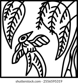 Square simple hanafuda Shimotsuki, Tochi, Swallow, November, Tochi and Swallow
