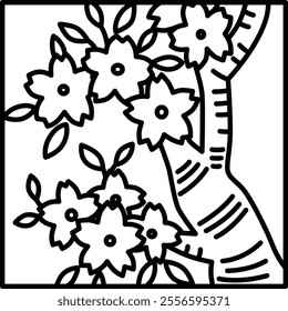 Square simple hanafuda Yayoi cherry blossom March cherry blossom dregs