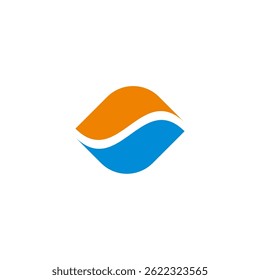 square simple wavy beach sun simple geometric logo vector 