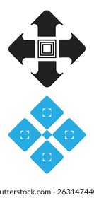 Square sing direction and navigation icon logo vector design