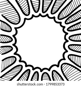 Viereckiger Rahmen, handgezeichnet im Doodle-Stil.