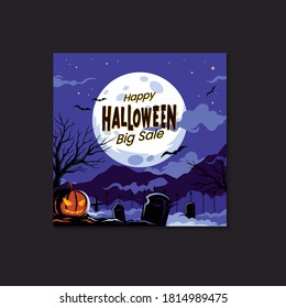 Square Size Halloween Sale Post For Social Media