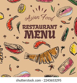 square size post template design for american food restaurant menu menu