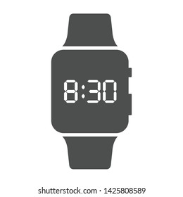 square smart watch showing time vector icon isolated on white background. smart watch flat icon for web, mobile and user interface design
