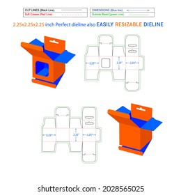 Caja de cargador móvil de bloqueo de ajuste cuadrado, caja de ventana colgante de 2,25x2,25x2,25 pulgadas de caja diseño de empaquetado dielético y caja 3D