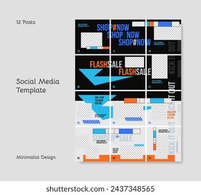 Square social media banner template