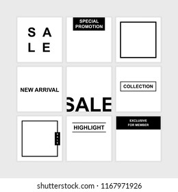 Square social media mockup template. Use simple modern design. Easy use for sale, promotion, new arrival and collection. (Editable)