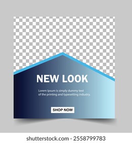 square social media post template, Creative business social media banner template design.