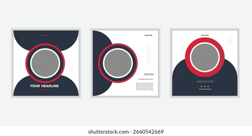 Square social media post template, Creative business social media banner template design, A set of social media template design, Elegant sale and discount promo