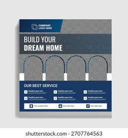 Una Plantilla cuadrada de publicaciones en redes sociales para el marketing inmobiliario