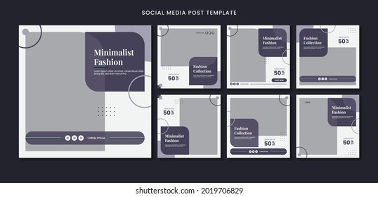 Square social media post or web banner template design concept