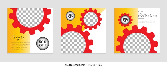 Square social networking template. for marketing on social media. vector illustration elements