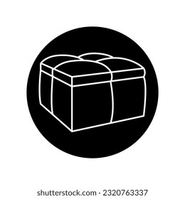 Square soft pouf black line icon. Pictogram for web page, mobile app, promo.