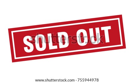 square sold out sign label stamp
