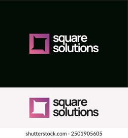 Square solutions box finance box logo design ideas business name editable vector template  royalty free image