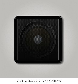 Square speaker icon. Vector illustration