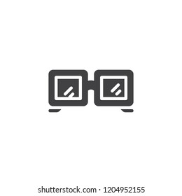 Square spectacles vector icon. filled flat sign for mobile concept and web design. Eye glasses simple solid icon. Symbol, logo illustration. Pixel perfect vector graphics