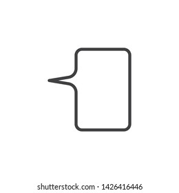 Square speech bubble line icon. linear style sign for mobile concept and web design. Chat message, talk outline vector icon. Conversation symbol, logo illustration. Vector graphics