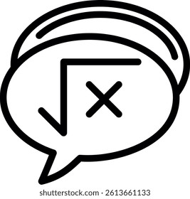 Square Speech Bubble Line Vector Icon Design