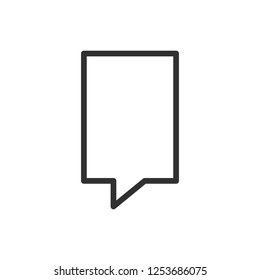 square speech bubble. linear icon. Line with editable stroke