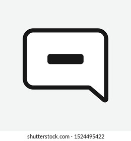 Square speech bubble with minus symbol