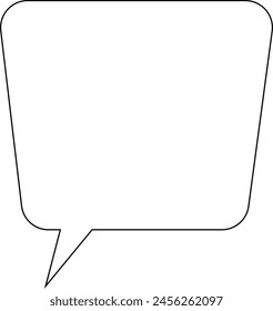 Square speech bubble outline - stock vector