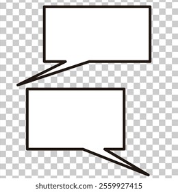 square speech bubble. Speak bubble text, cartoon dialog, message box. convey speech white blank vector.