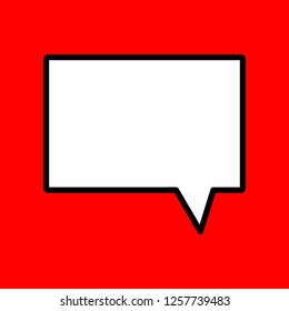 square speech,red background. linear icon