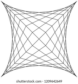 Square spider web, grid trap, vector illustration of net trap