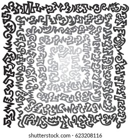 Square spiral, created out of manually drawn marker lines