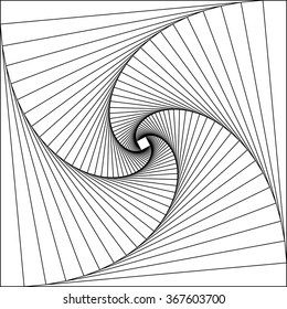 Square spiral graphic design, geometric logo design