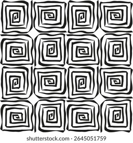 Quadratisches Spiralsymbol. Abbildung mit wiederholter Geometrie. Optische abstrakte Form. Vektorbewegungsform.