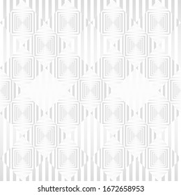 Square spiral maze spin. White abstract seamless geometric pattern background. Art style can be used in cover design, book design, poster, cd cover, flyer, website backgrounds. Vector illustration.