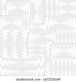 Square spiral maze. White  abstract seamless geometric pattern background.  Art style can be used in cover design, book design, poster, cd cover, flyer, website backgrounds. Vector illustration.