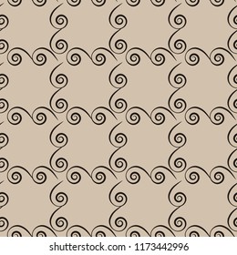 Square with spiral seamless pattern. Fashion graphic background . Modern stylish abstract texture. Colorful template for prints, textiles, , wallpaper. Design element. Vector illustration