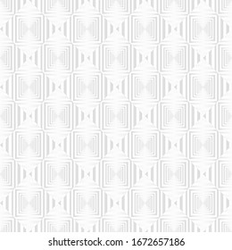Square spiral stripe repeat. White abstract seamless geometric pattern background. Art style can be used in cover design, book design, poster, cd cover, flyer, website backgrounds. Vector.