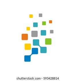Square Spread Pixel Logo Template Illustration Design Illustration Design. Vector EPS 10.