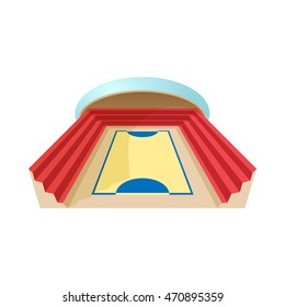 Square stadium icon in cartoon style isolated on white background. Sport symbol