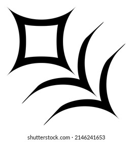 Icono plano de estrella cuadrada aislado en fondo blanco